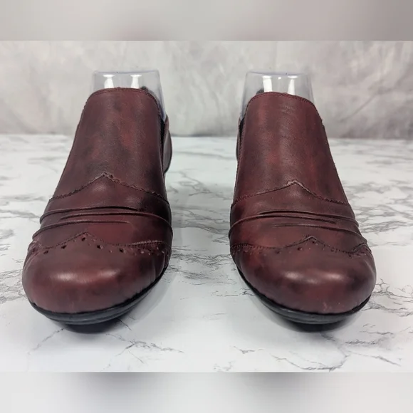 Rieker Mariah 30 Burgundy Leather Slip On Booties - EU 39 / US 8-8.5 - Picture 2 of 14